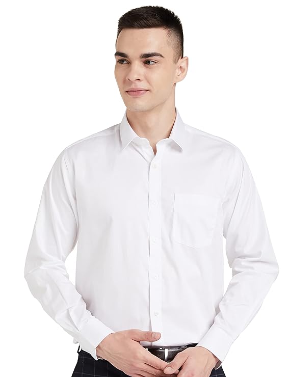 SHIRT amazon brand symbol men's solid cotton formal shirt | plain | full sleeve regular fit